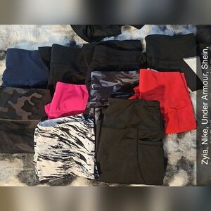 ZYIA Under Armour Shein Women's Leggings in Black, Pink, and Red